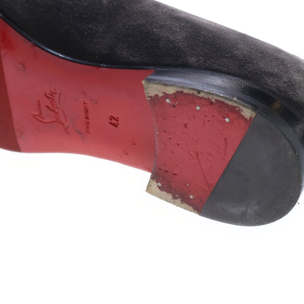 CHRISTIAN LOUBOUTIN(クリスチャンルブタン) スエード スパイク タッセルローファー グレー
