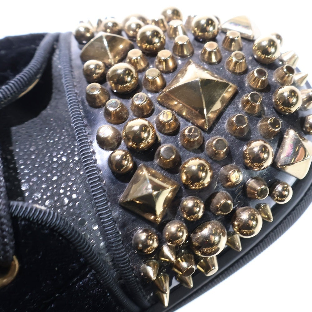 CHRISTIAN LOUBOUTIN(クリスチャンルブタン) Louis スパンコール スパイクスタッズ ハイカットスニーカーシューズ ブラック/ゴールド