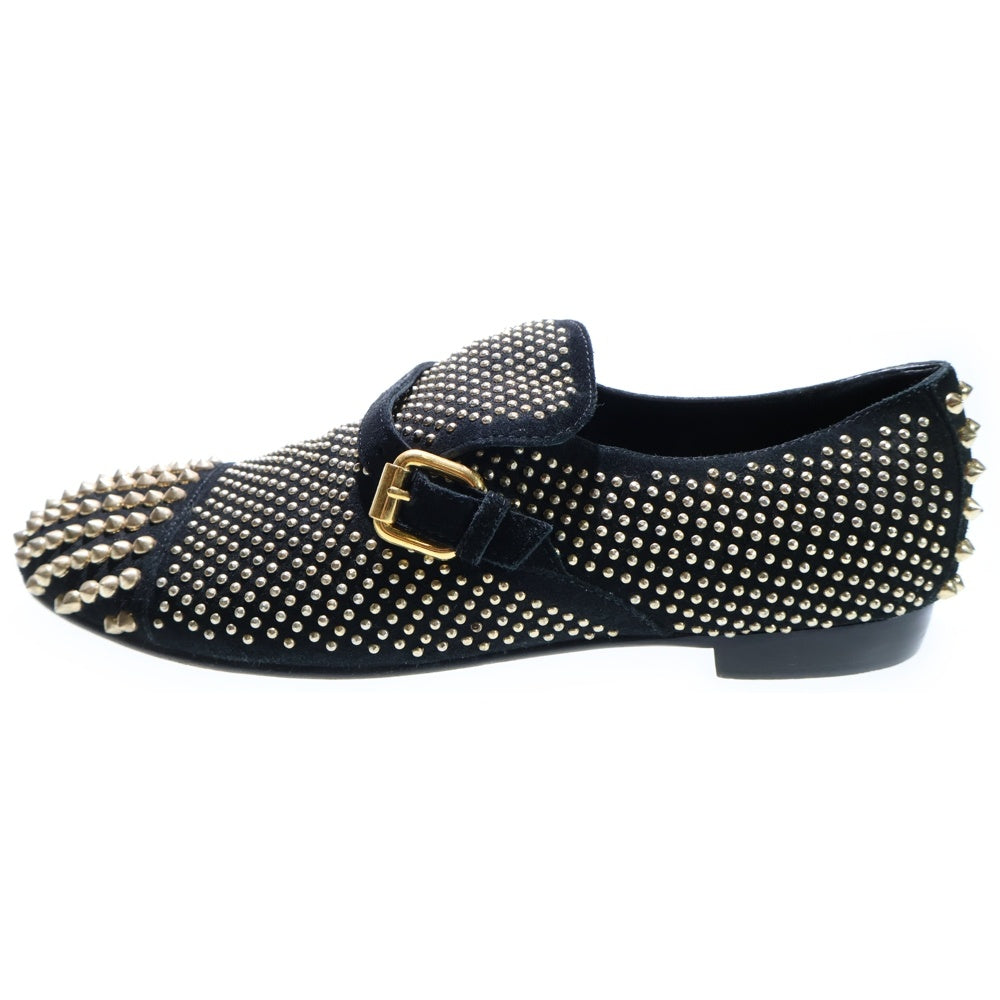 GIUSEPPE ZANOTTI(ジュゼッペ ザノッティ) スパイクスタッズ ベルト ローファー ブラック/シルバー