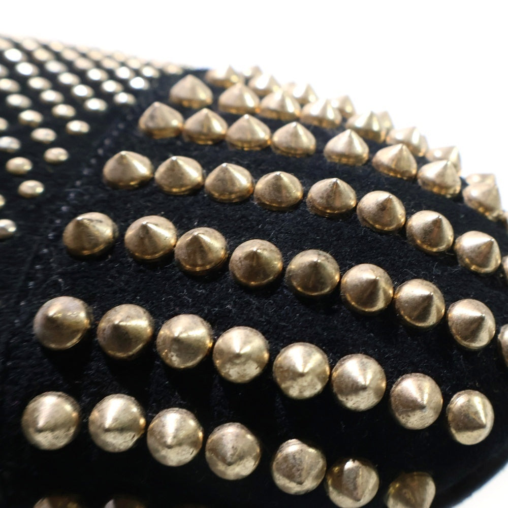 GIUSEPPE ZANOTTI(ジュゼッペ ザノッティ) スパイクスタッズ ベルト ローファー ブラック/シルバー