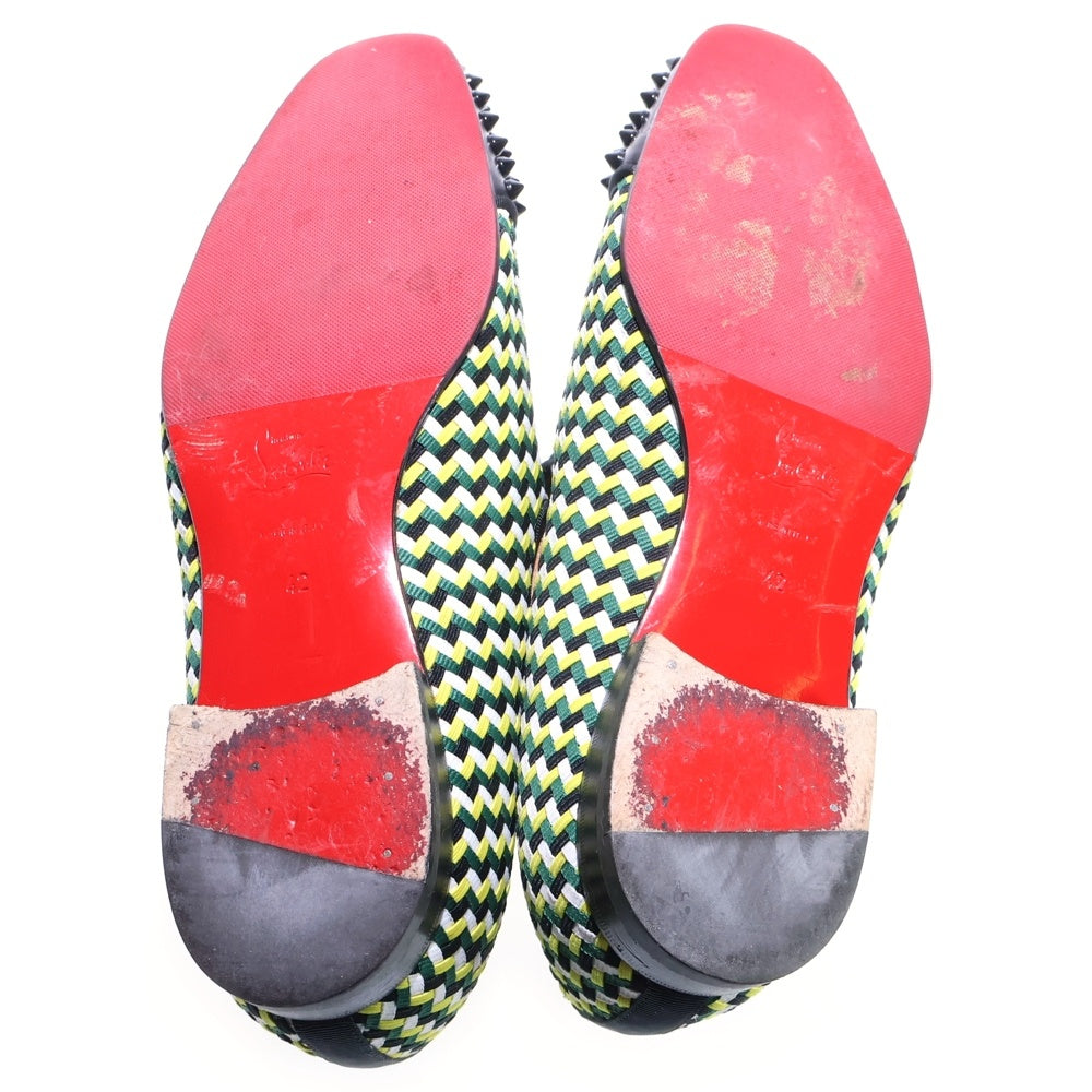 CHRISTIAN LOUBOUTIN(クリスチャンルブタン) Spike Loafer スパイク ローファー ブラック/イエロー