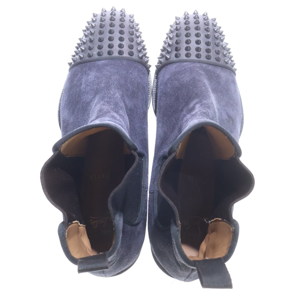 CHRISTIAN LOUBOUTIN(クリスチャンルブタン) Melon Spikes Flat メロン スパイクスタッズ サイドゴアブーツ ネイビー