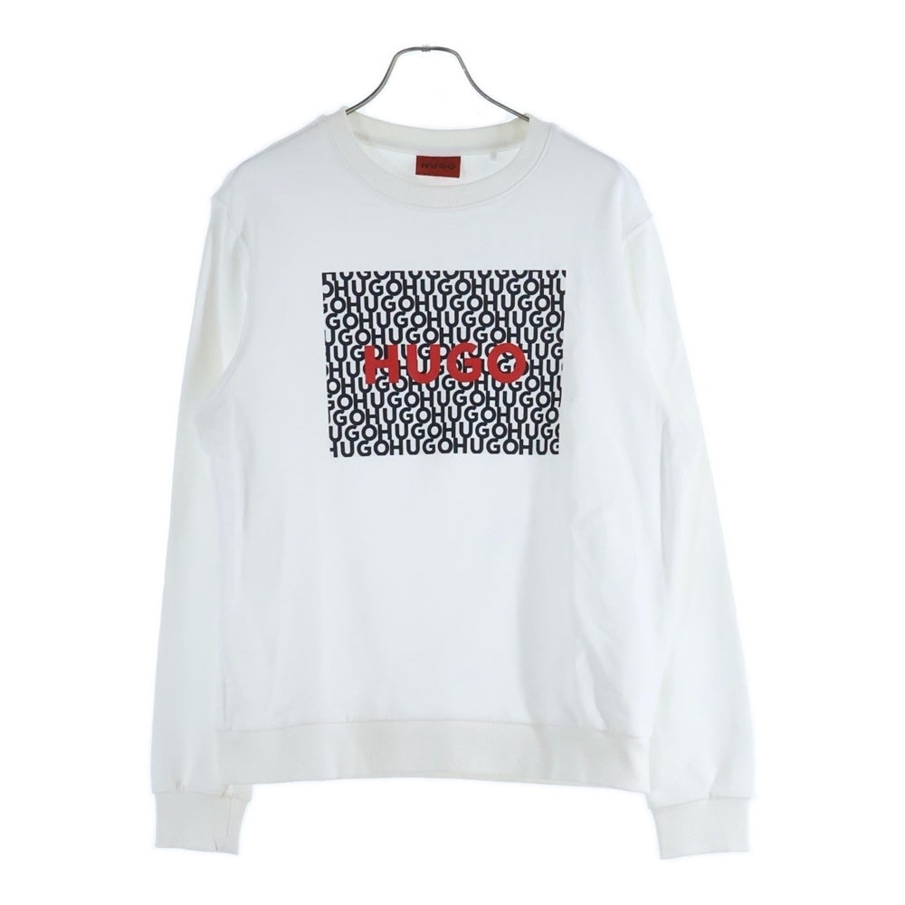 HUGO BOSS(ヒューゴボス) フロントロゴ クルーネックスウェットトレーナー ホワイト