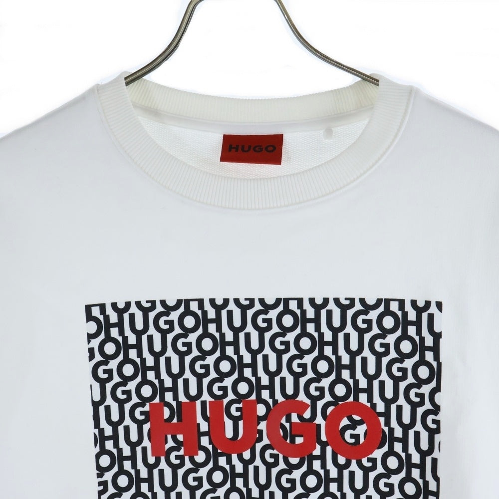 HUGO BOSS(ヒューゴボス) フロントロゴ クルーネックスウェットトレーナー ホワイト