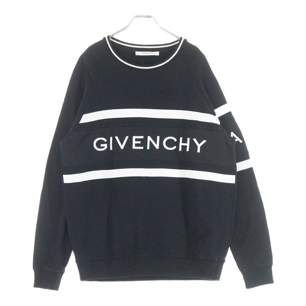 GIVENCHY(ジバンシィ) Logo Embroidery Crewneck ロゴ刺繍 クルーネックスウェットトレーナー ブラック BMJ0383Y3P