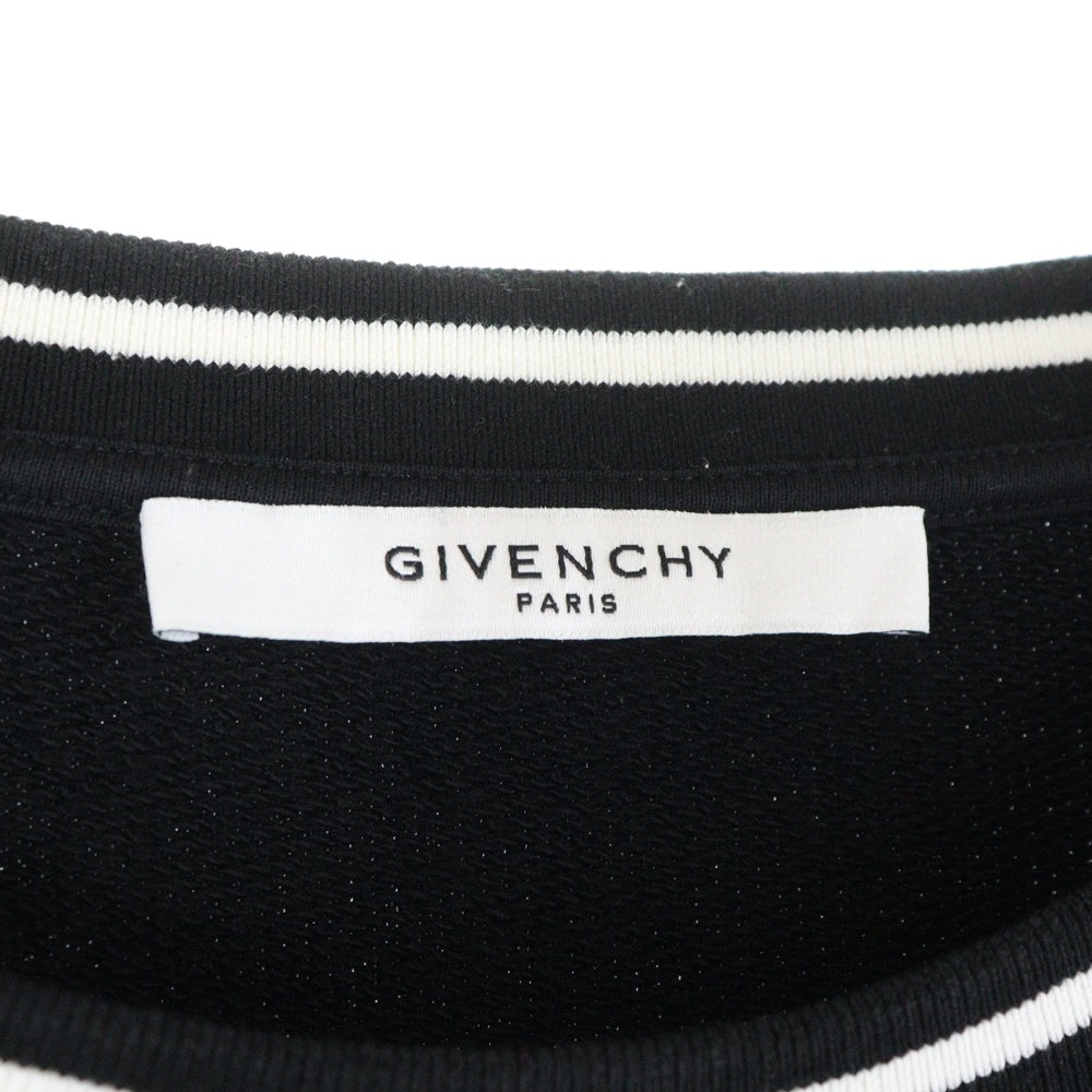 GIVENCHY(ジバンシィ) Logo Embroidery Crewneck ロゴ刺繍 クルーネックスウェットトレーナー ブラック BMJ0383Y3P