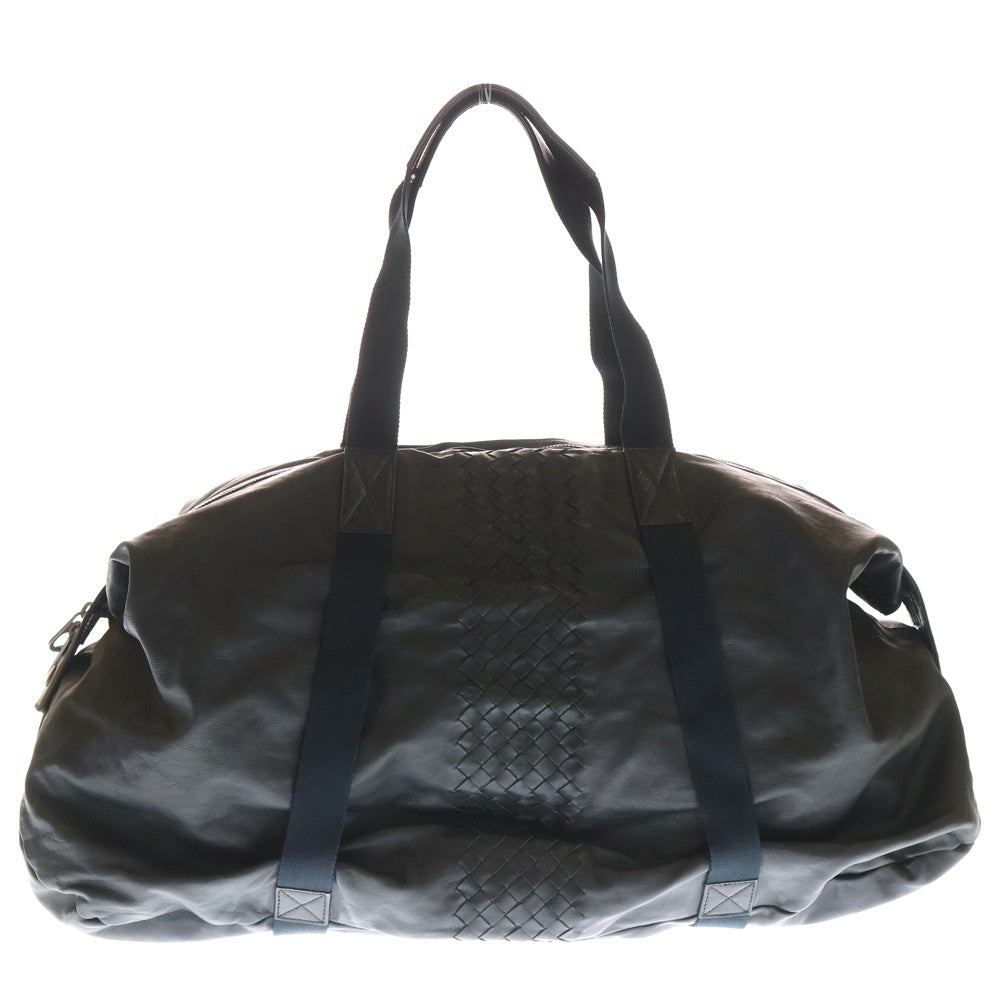 BOTTEGA VENETA(ボッテガヴェネタ) イントレチャート レザー ボストンバッグ ブラック