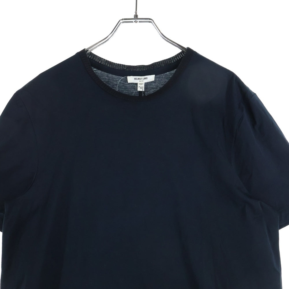 HELMUT LANG(ヘルムートラング) JERSEY WITH RIB リブ 半袖Tシャツ ネイビー 17-7101057