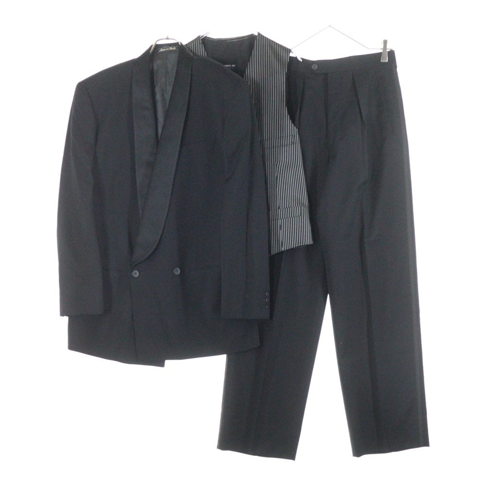 BARNEYS NEWYORK(バーニーズ ニューヨーク) ショールカラー ジャケット サイドライン スラックスパンツ 3ピース ブラック