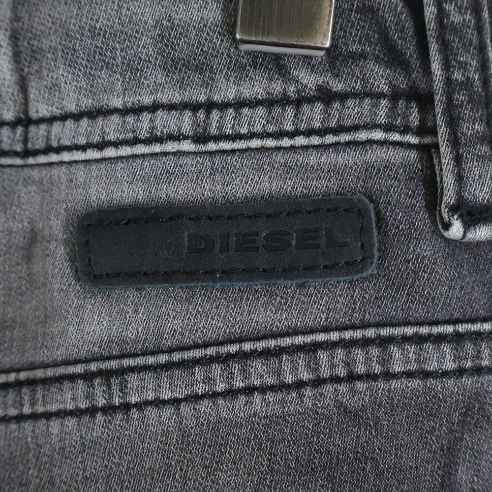 DIESEL(ディーゼル) NARROT-NE レザーポケット ストレッチ スキニーデニムパンツ ブラック 0822W