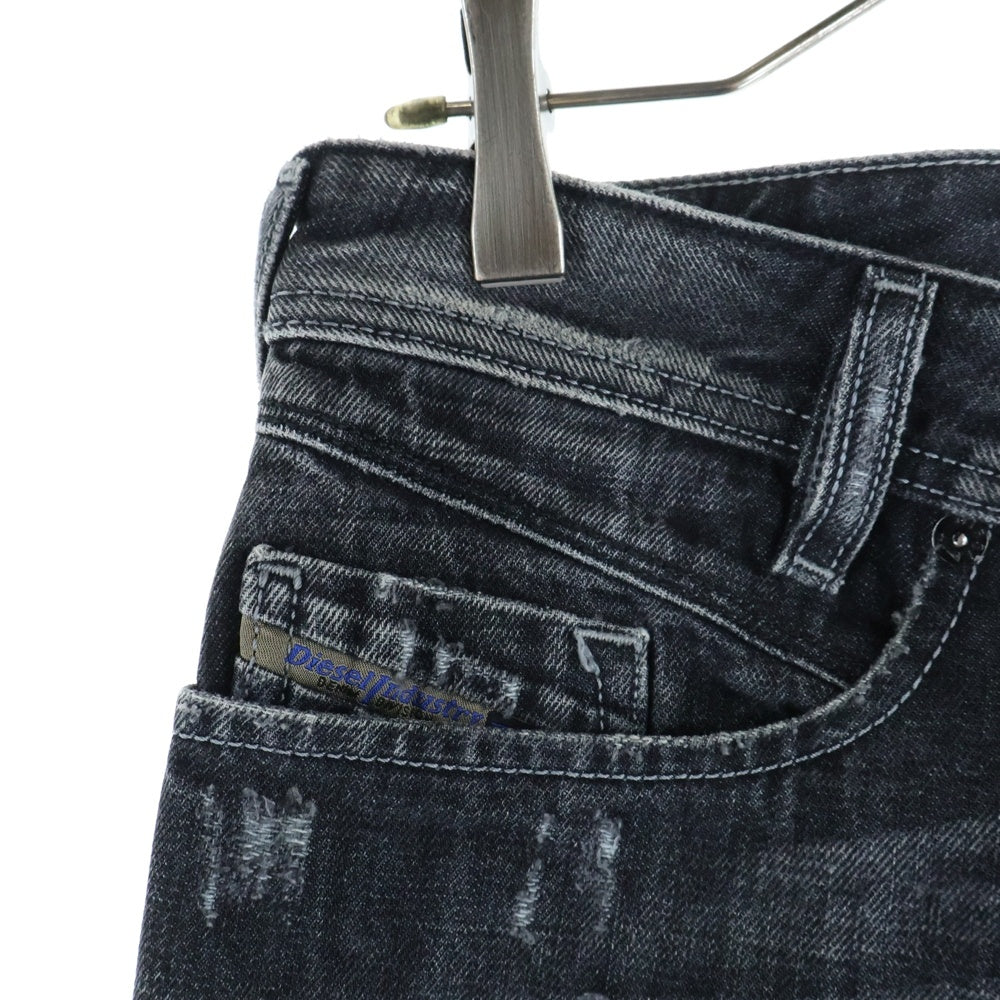 DIESEL(ディーゼル) POIAK L.32 ダメージ加工 ストレッチ スリム スキニーデニムパンツ ブラック 008ZB
