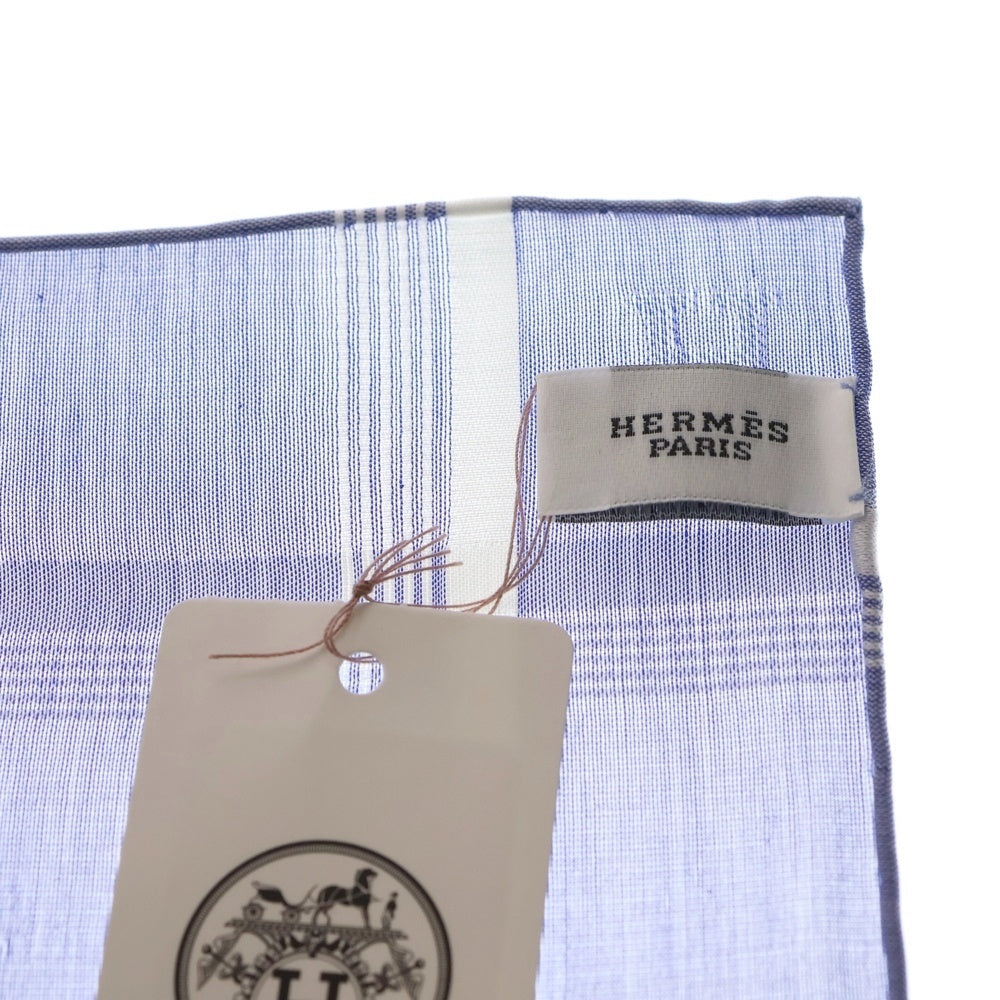 HERMES(エルメス) H レリーフ ハンカチ ブルー