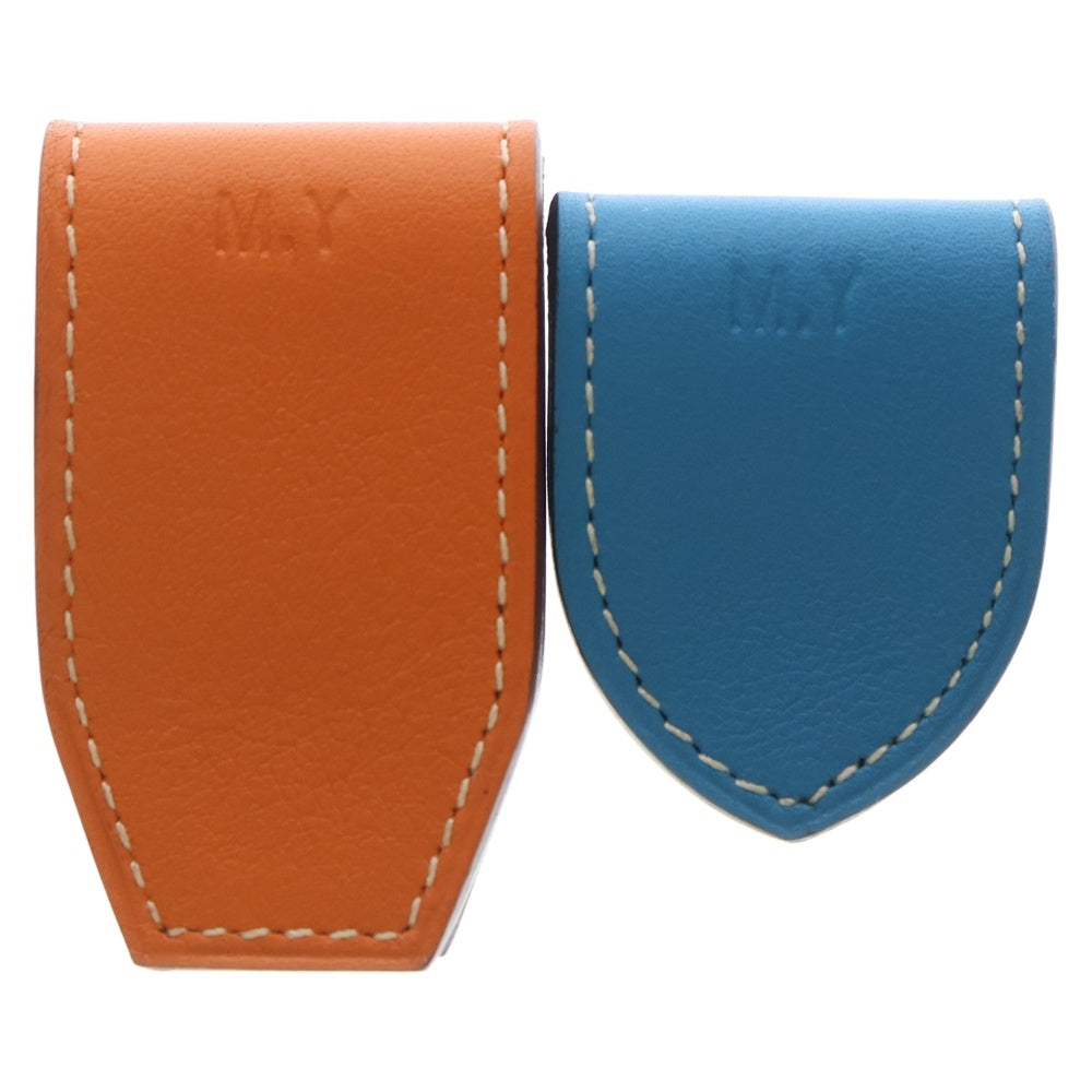 HERMES(エルメス) アット H スイフト トリヨンクレマンス レザー ブックマーカー マネークリップ セット オレンジ/ブルー レディース