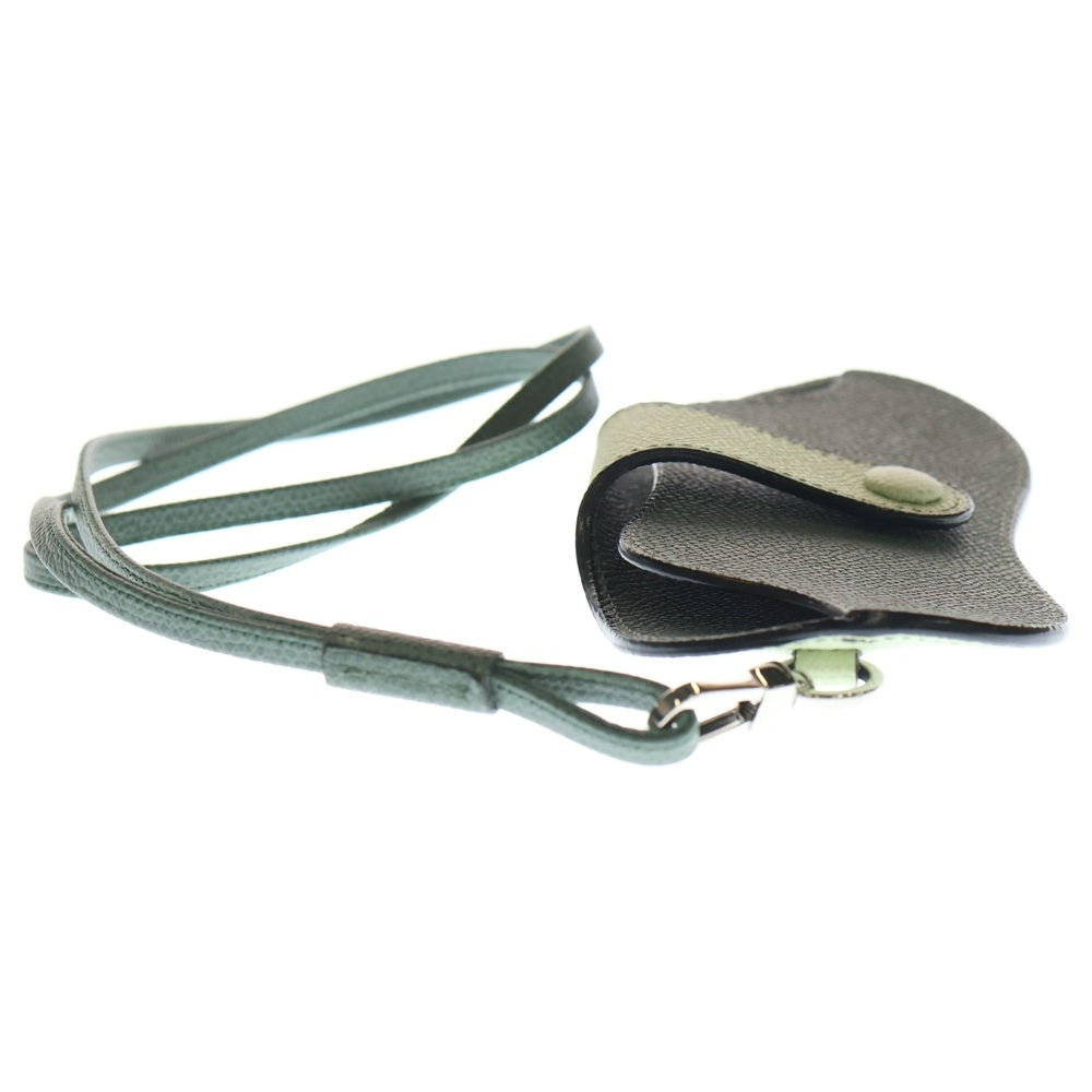 Valextra(ヴァレクストラ) ストラップ付 レザーメガネケース グリーン レディース