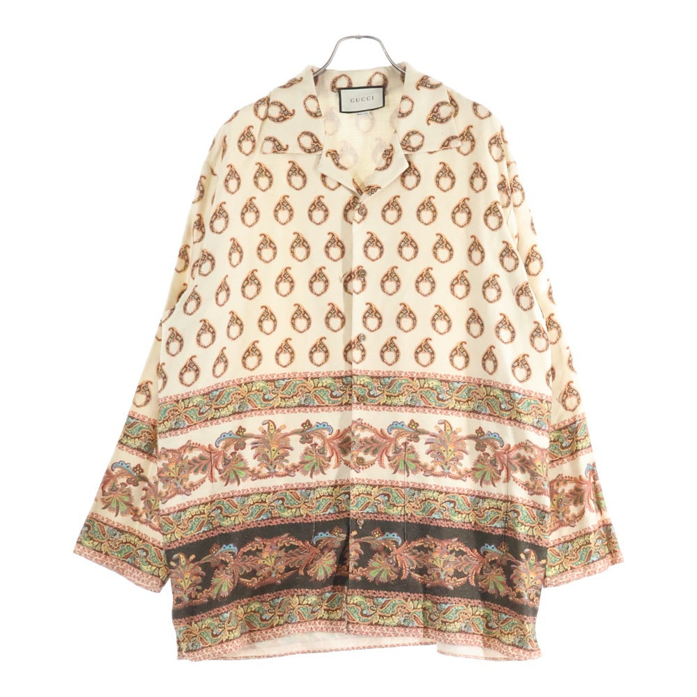 GUCCI(グッチ) エスニック総柄 シルク 長袖シャツ マルチ 597913 ZADAE