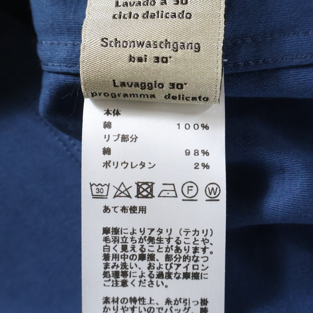 HERMES(エルメス) サドルステッチ クルーネック半袖Tシャツ ネイビー