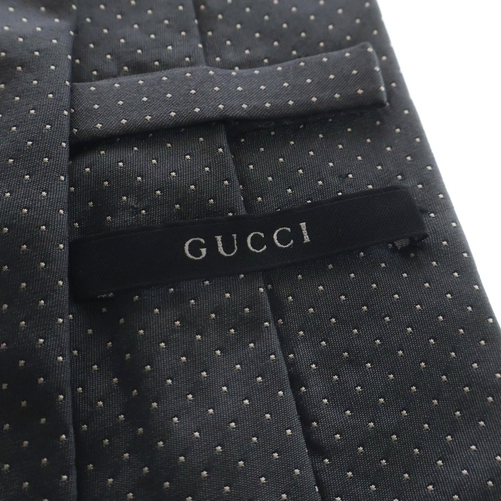GUCCI(グッチ) マイクロドット シルクネクタイ グレー