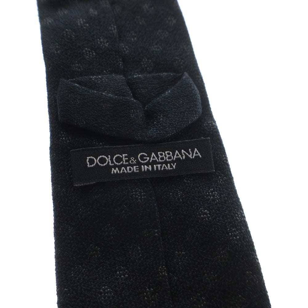 DOLCE & GABBANA(ドルチェアンドガッバーナ) ドット 総柄 シルク ネクタイ ブラック