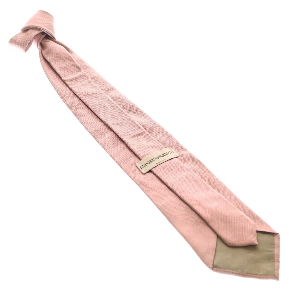 EMPORIO ARMANI(エンポリオアルマーニ) ヘリンボーン シルクネクタイ ピンク
