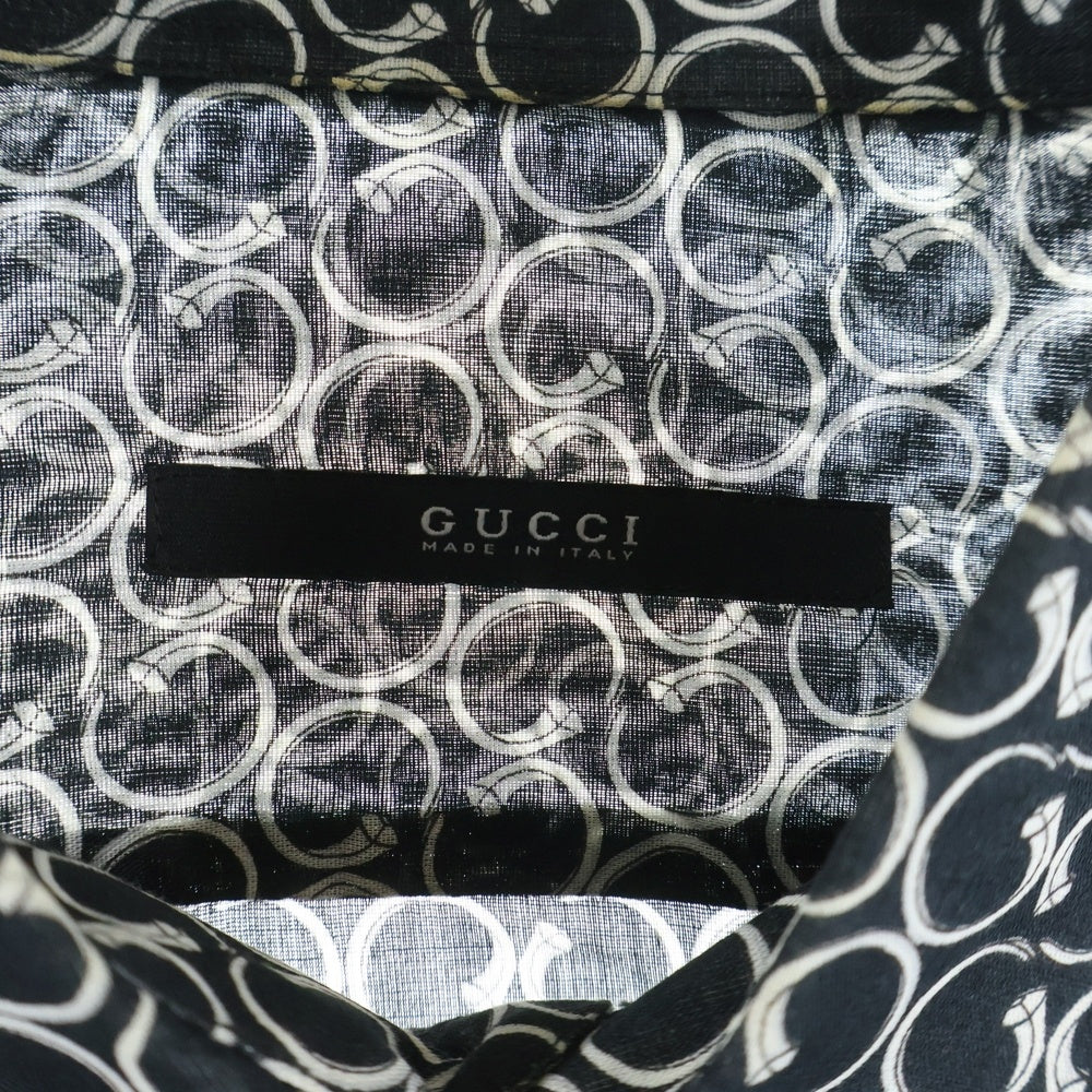 GUCCI(グッチ) G総柄 シルク 長袖シャツ ブラック 189474 Z0537