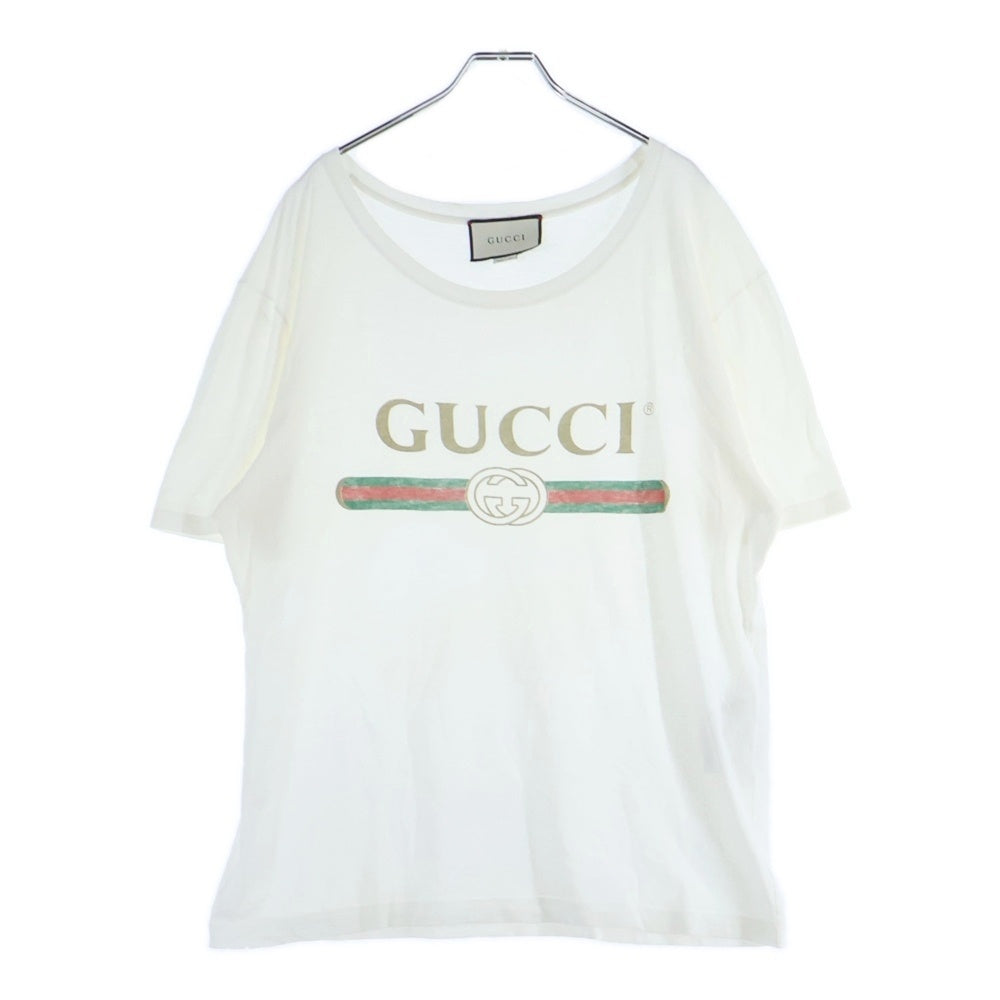GUCCI(グッチ) Washed T-Shirt ウォッシュド加工 オーバーサイズ 半袖Tシャツ クルーネック ホワイト 440103 X3F05