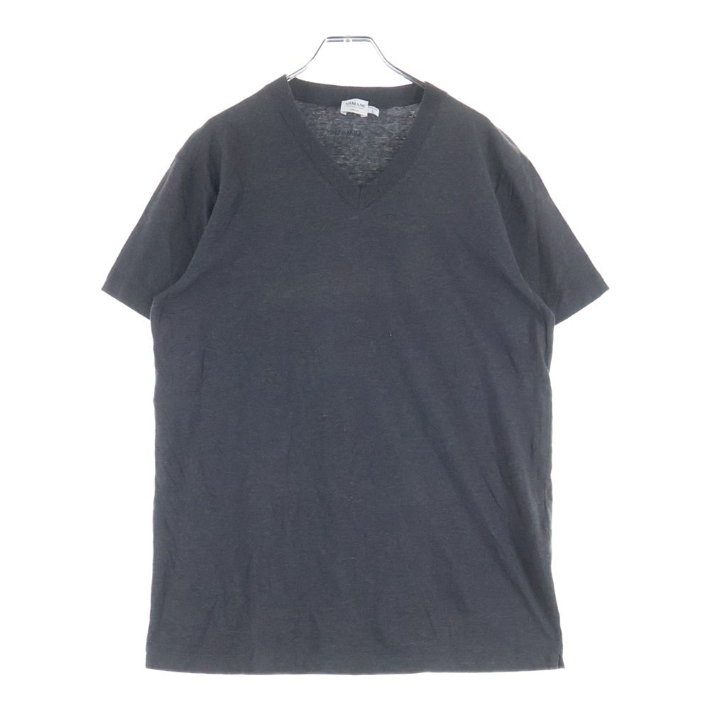 ARMANI COLLEZIONI(アルマーニ コレツィオーニ) Vネック コットン 半袖Tシャツ カットソー ブラック