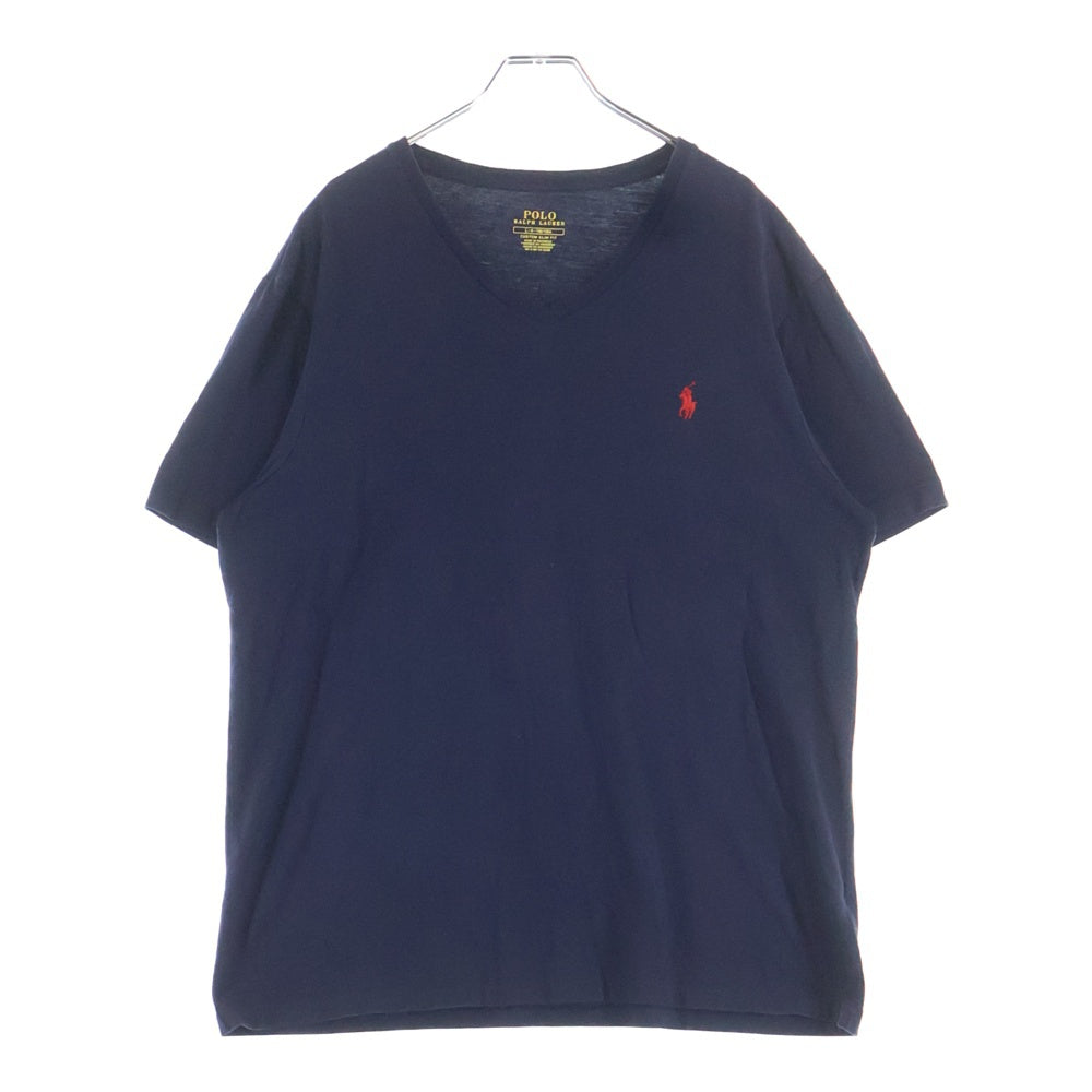 POLO RALPH LAUREN(ポロラルフローレン) スモールポニー 刺繍 Vネック半袖Tシャツ ネイビー