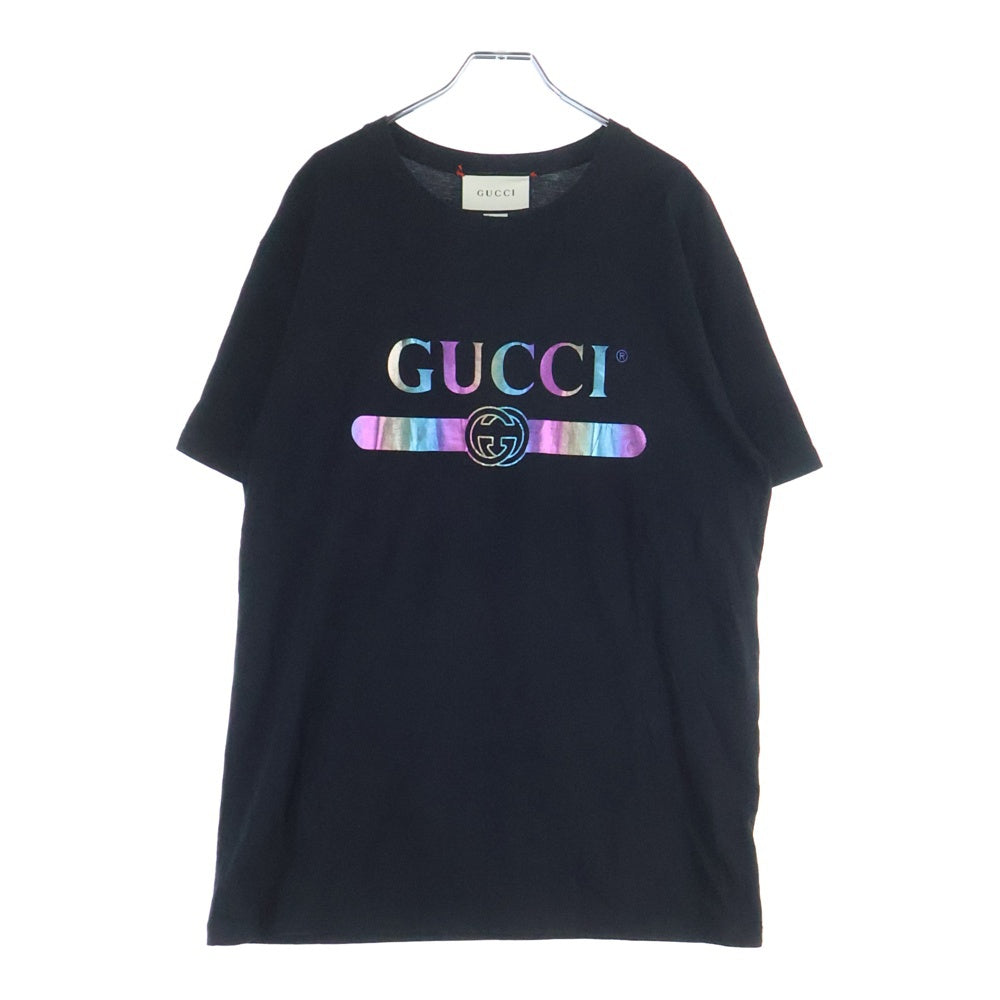 GUCCI(グッチ) レインボーロゴ 半袖Tシャツ ブラック 548334