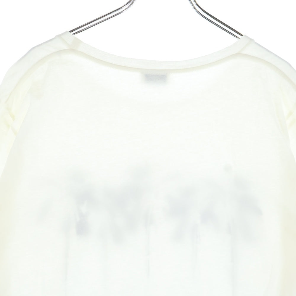 SAINT LAURENT PARIS(サンローランパリ) パームツリー プリント コットン クルーネック 半袖Tシャツ カットソー ホワイト 603285 YBPA2