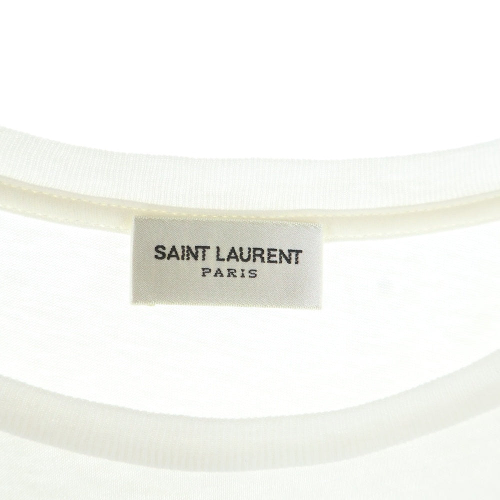 SAINT LAURENT PARIS(サンローランパリ) パームツリー プリント コットン クルーネック 半袖Tシャツ カットソー ホワイト 603285 YBPA2