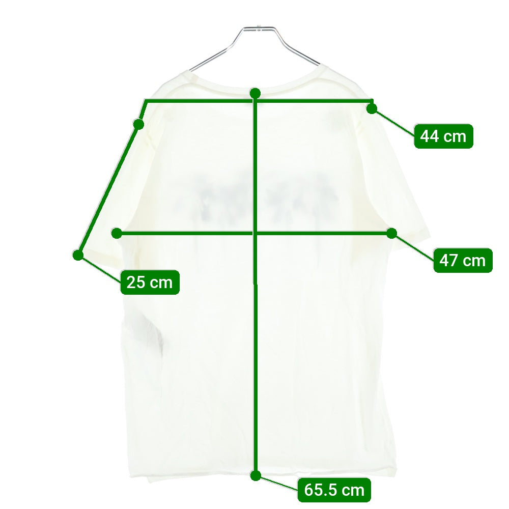 SAINT LAURENT PARIS(サンローランパリ) パームツリー プリント コットン クルーネック 半袖Tシャツ カットソー ホワイト 603285 YBPA2