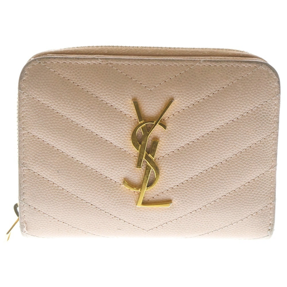 SAINT LAURENT PARIS(サンローランパリ) モノグラム コンパクト ジップアラウンド ウォレット 財布 ベージュ 403723 レディース