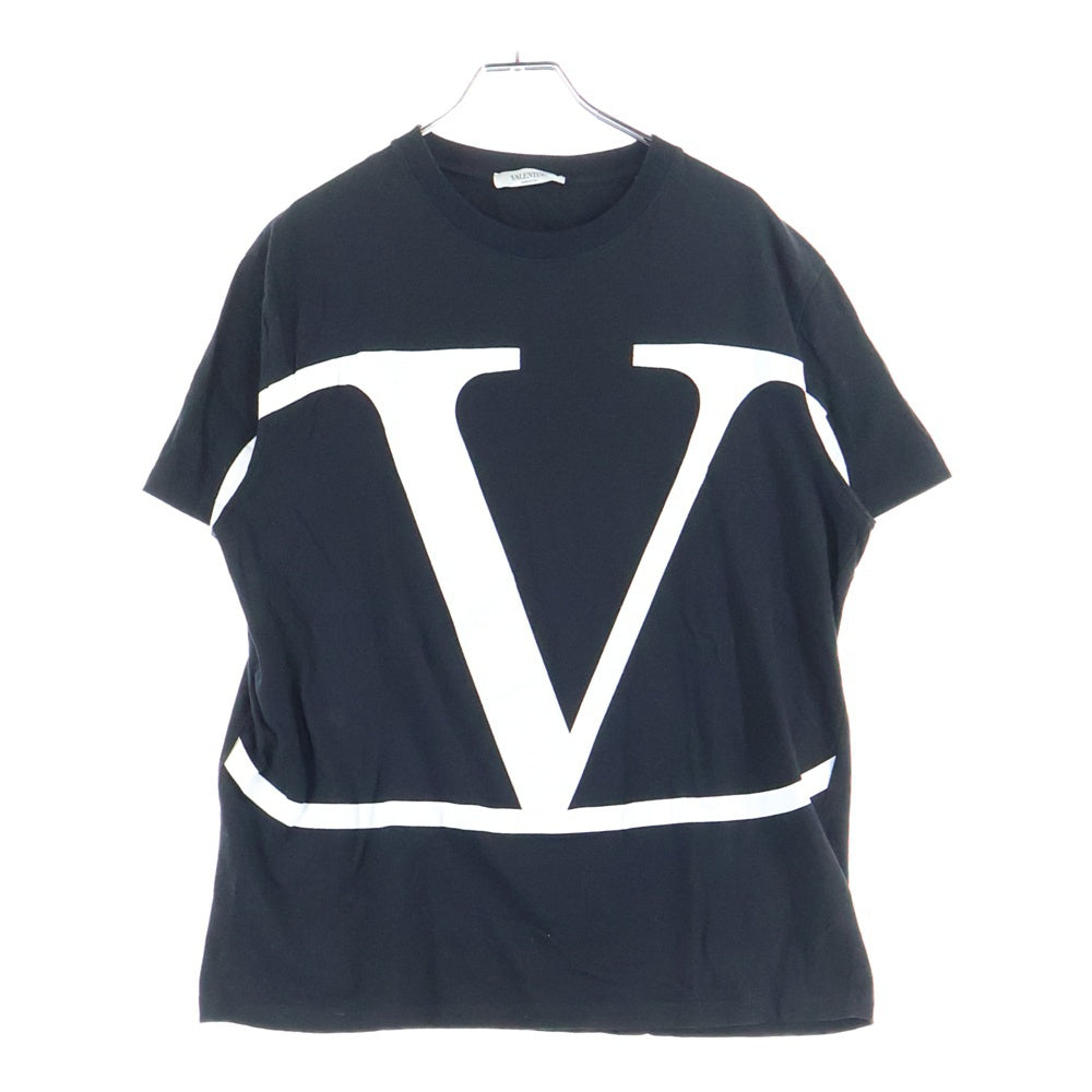 VALENTINO(ヴァレンティノ) 19AW Deconstructed Vlogo T-shirt Vロゴプリント クルーネック 半袖Tシャツ カットソー ブラック SV3MG02T5F6