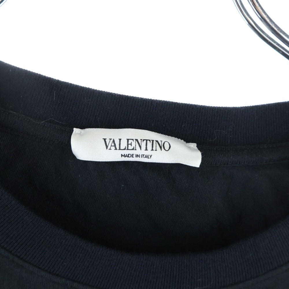 VALENTINO(ヴァレンティノ) 19AW Deconstructed Vlogo T-shirt Vロゴプリント クルーネック 半袖Tシャツ カットソー ブラック SV3MG02T5F6