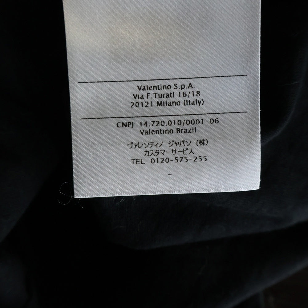 VALENTINO(ヴァレンティノ) 19AW Deconstructed Vlogo T-shirt Vロゴプリント クルーネック 半袖Tシャツ カットソー ブラック SV3MG02T5F6
