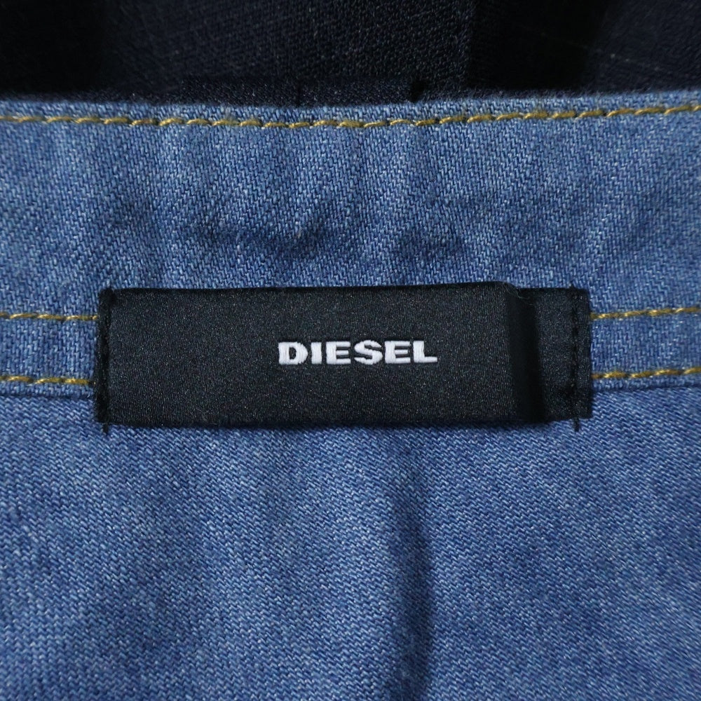 DIESEL(ディーゼル) カット加工 サイドジップ スラックス ブラック