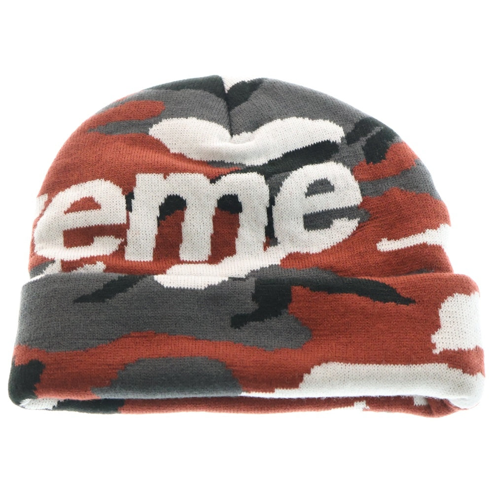 SUPREME(シュプリーム) 25AW Camo Big Logo Beanie カモ ビッグロゴ ビーニー ニット帽 帽子 レッド/グレー
