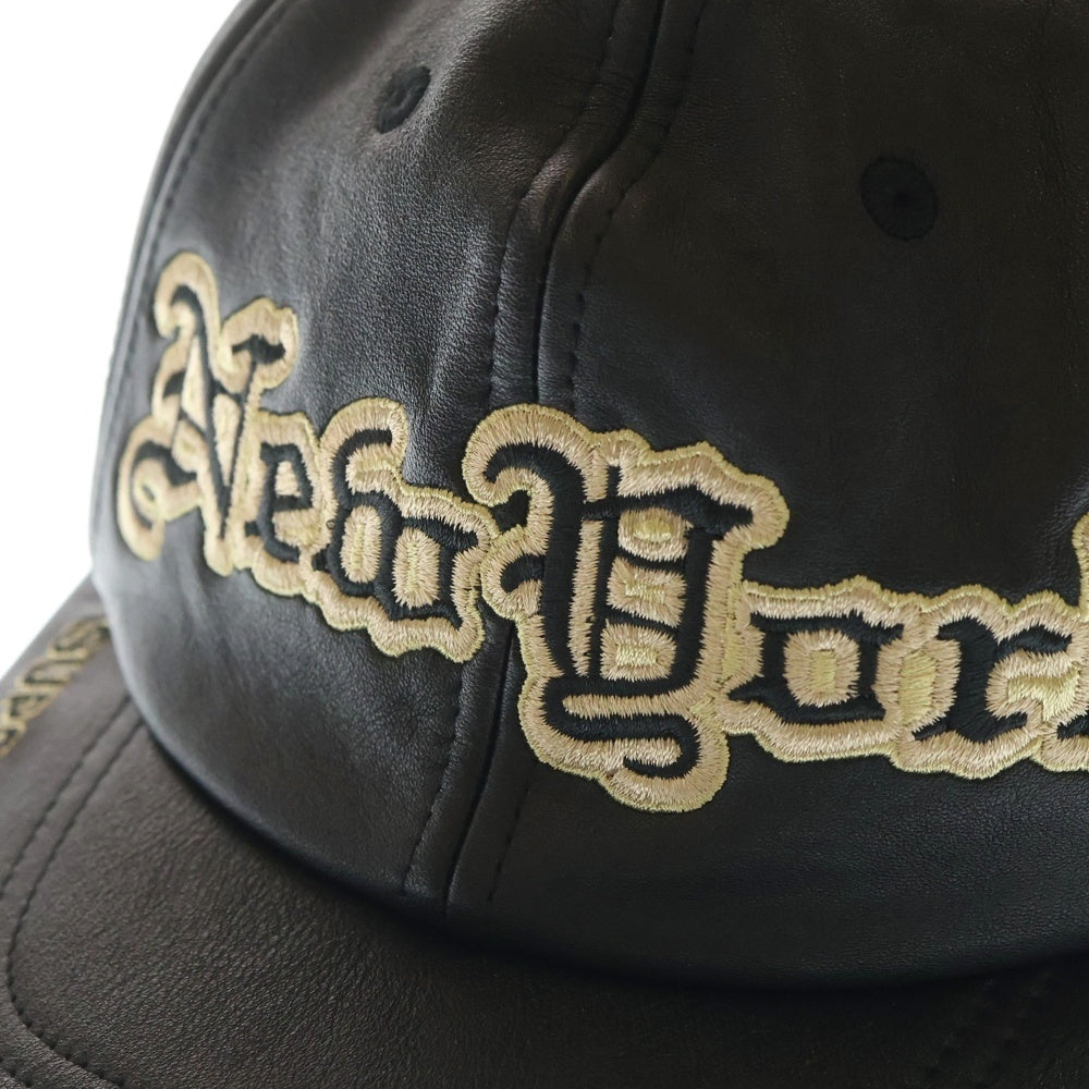 SUPREME(シュプリーム) 25AW New York Leather 6-Panel ニューヨーク レザー 6パネル キャップ 帽子 ブラック