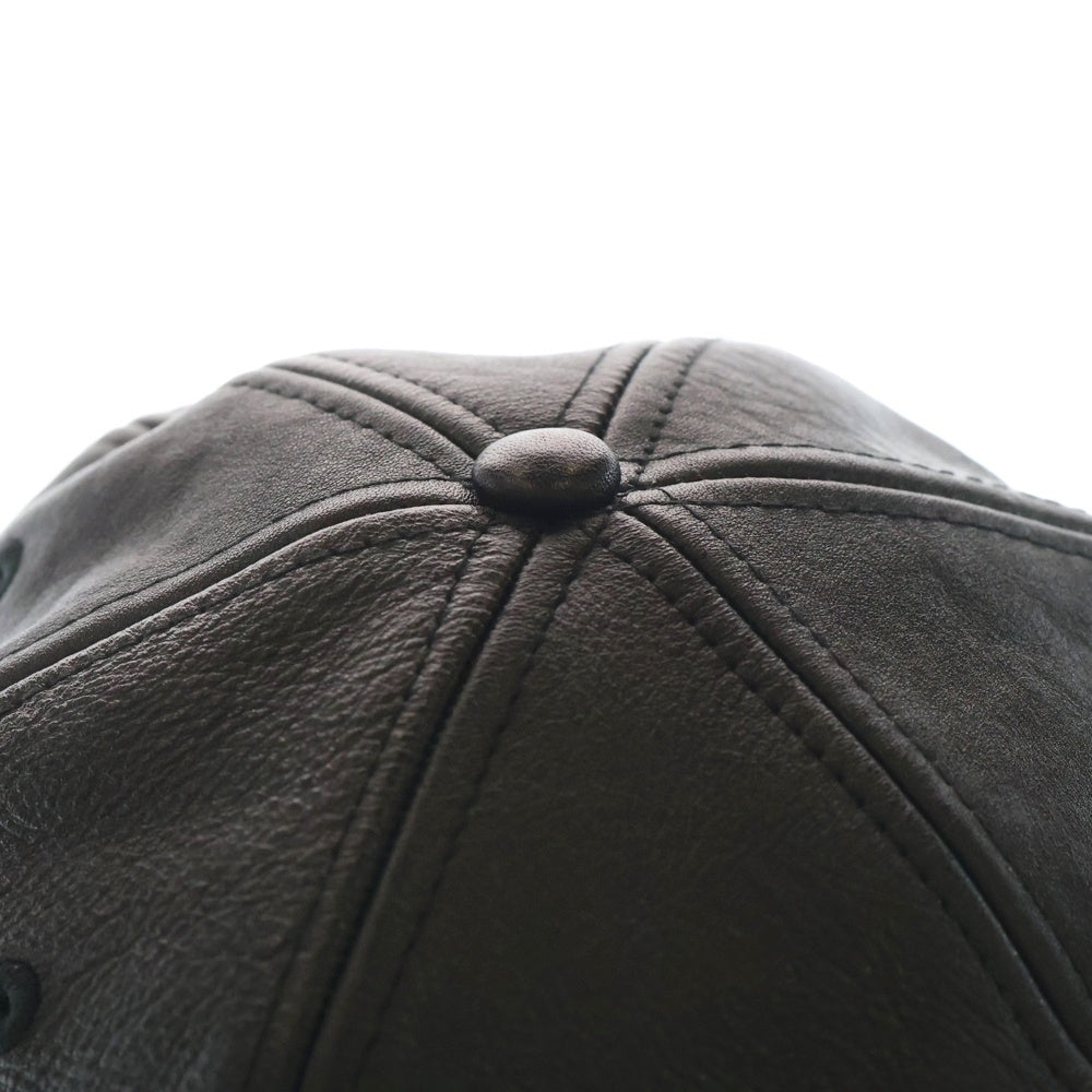 SUPREME(シュプリーム) 25AW New York Leather 6-Panel ニューヨーク レザー 6パネル キャップ 帽子 ブラック