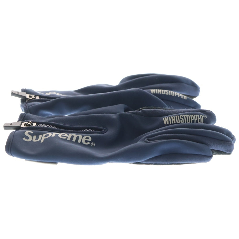 SUPREME(シュプリーム) WINDSTOPPER Zip Gloves ウィンドストッパー ジップ グローブ 手袋 ネイビー