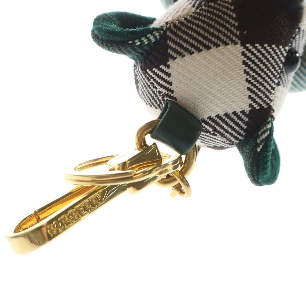 BURBERRY(バーバリー) ノヴァチェック ベア キーホルダー バッグチャーム グリーン