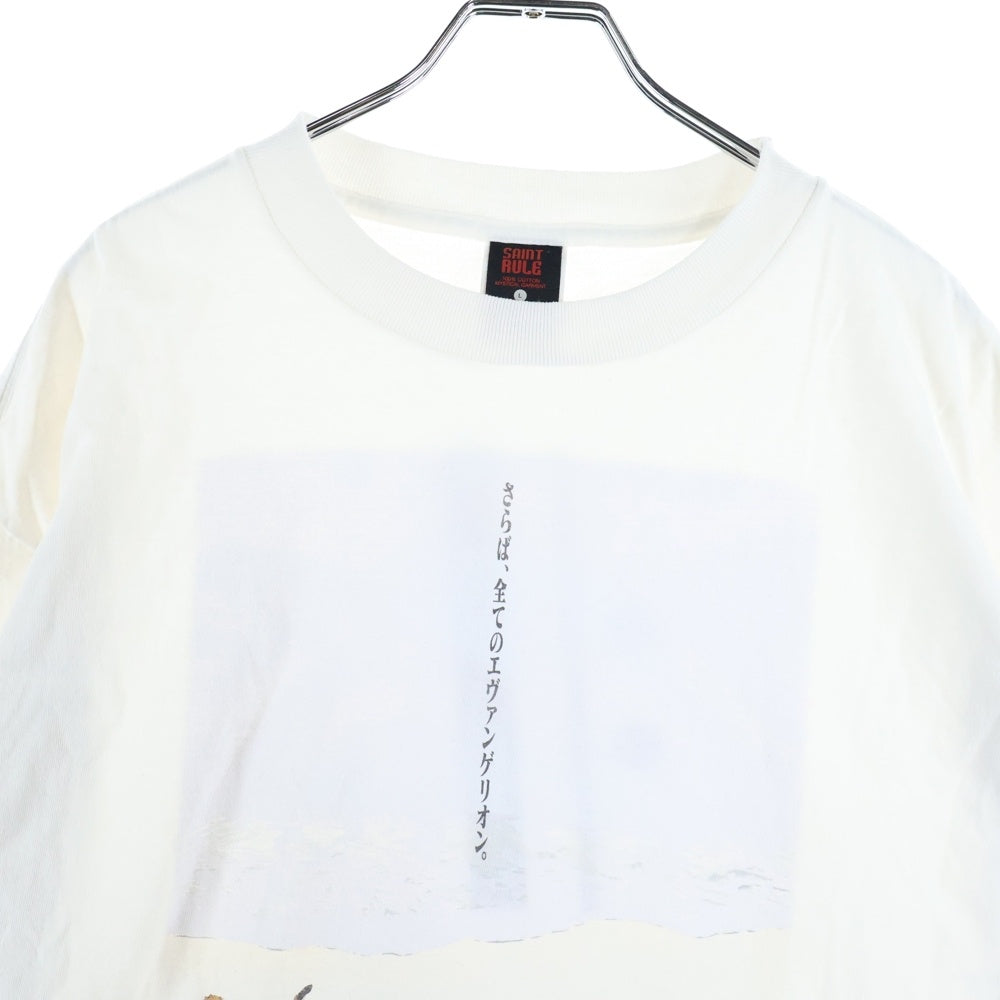 SAINT MICHAEL(セントマイケル) 25SS ×GEEKS RULE×EVENGELION EV SS TEE エヴァンゲリオン キャラクタープリント クルーネック半袖Tシャツカットソー ホワイト SM-HR8-0000-C11