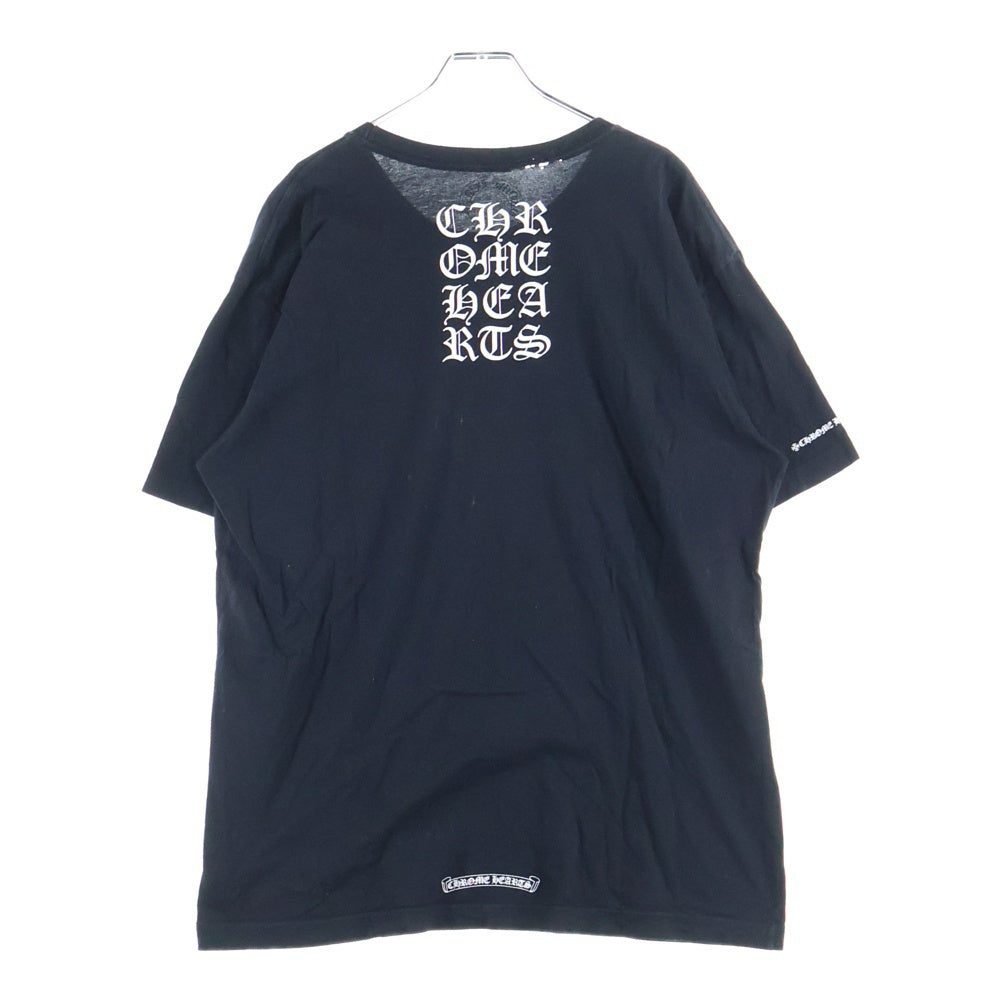 CHROME HEARTS(クロムハーツ) ヴァーティカルロゴプリント クルーネック 半袖Tシャツカットソーブラック