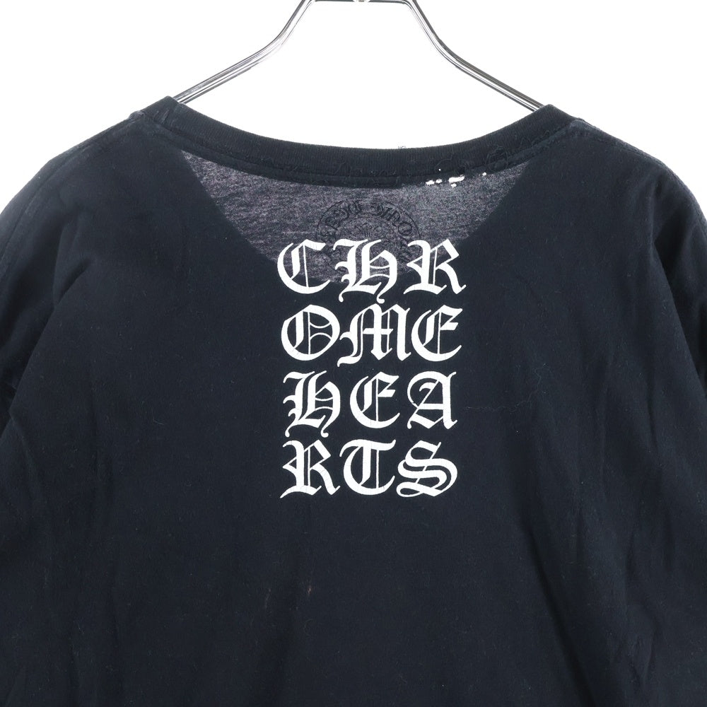 CHROME HEARTS(クロムハーツ) ヴァーティカルロゴプリント クルーネック 半袖Tシャツカットソーブラック