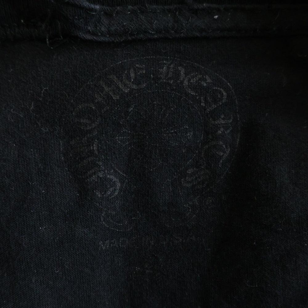 CHROME HEARTS(クロムハーツ) ヴァーティカルロゴプリント クルーネック 半袖Tシャツカットソーブラック