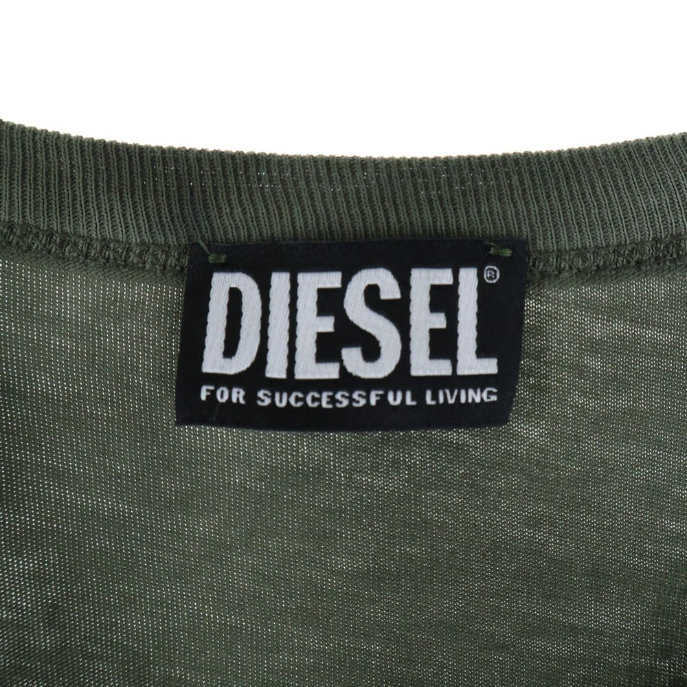 DIESEL(ディーゼル) T-BISCO-OD-OUT ロゴプリント ノースリーブ クルーネック カットソー ブラック A18667