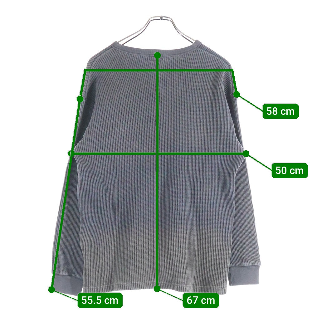 SCHOTT(ショット) THERMAL PIGMENT O/D HENRY NECK T-SHIRT サーマル ピグメントワッフル ヘンリーネック 長袖Tシャツ ブラック 7823930006
