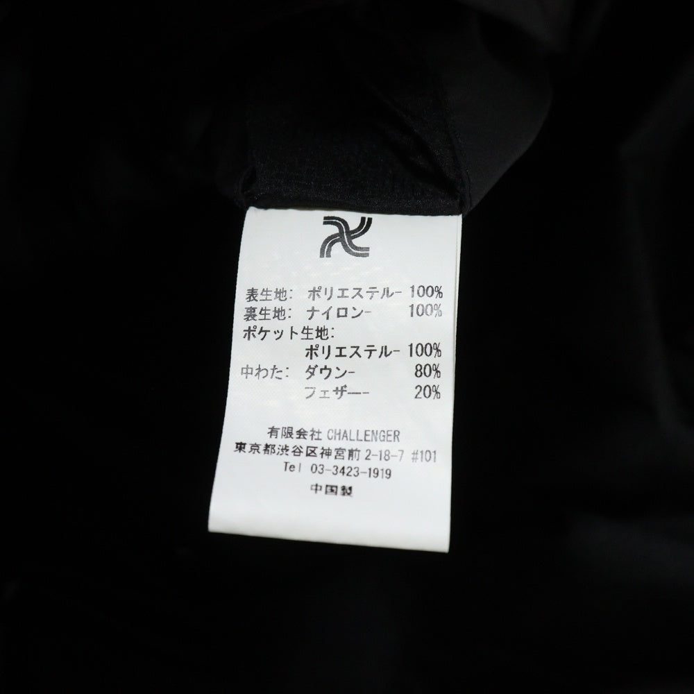 CHALLENGER(チャレンジャー) HOODED DOWN JACKET ロゴパッチ フーデッド ジップアップ 中綿ダンジャケット ブラック CLG-JK 022-009