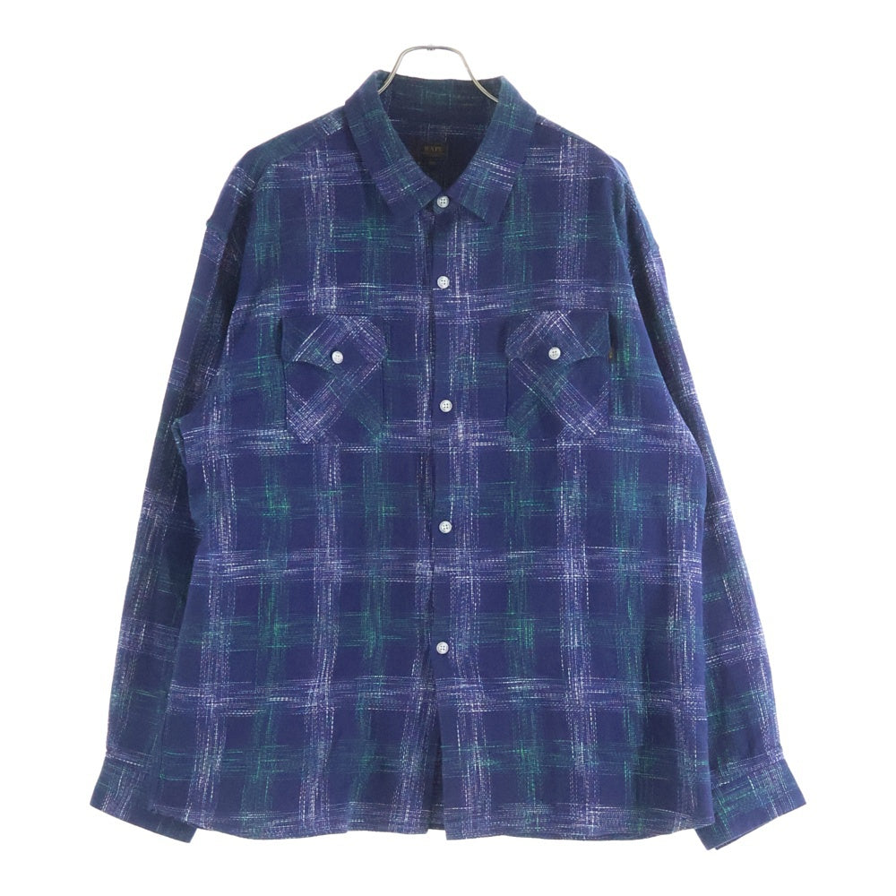 RATS(ラッツ) 23AW AMUNDSEN CHECK SHIRT アムンゼン 長袖チェックシャツ ネイビー/グリーン 23RS-0808