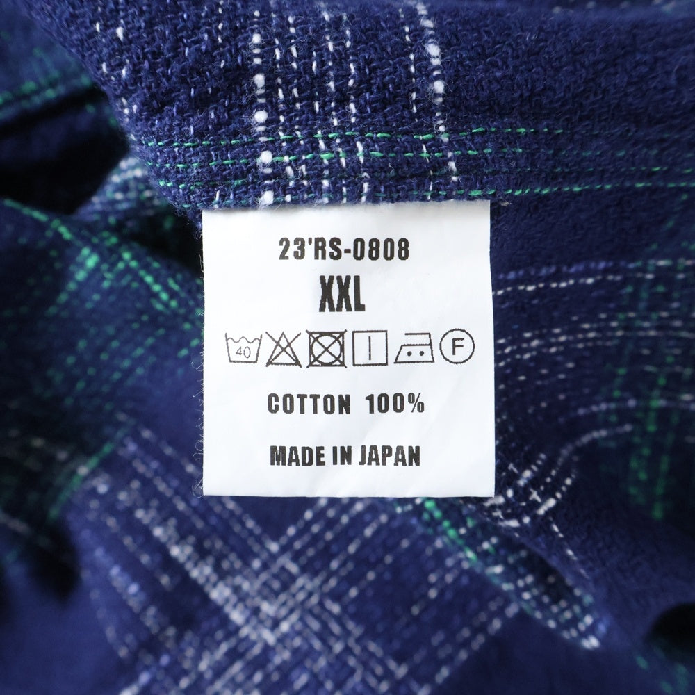 RATS(ラッツ) 23AW AMUNDSEN CHECK SHIRT アムンゼン 長袖チェックシャツ ネイビー/グリーン 23RS-0808